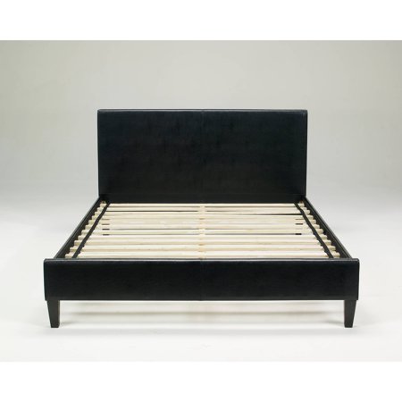 Premier Zurich Faux Leather Upholstered Queen Platform Bed Black Walmart Com Walmart Com Premier Zurich Platform Bed Frame