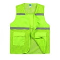 thumbnail image 2 of MNCEKFOD Men's Tank Tops Trendy Solid Color Reflective Mesh Work Vest with Pockets Tee Shirts Light Green M, 2 of 4