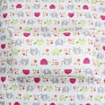 thumbnail image 7 of Sweet Floral Friends Baby Elephant Turtle 3 Piece White Pink Grey Cotton Toddler Sheet Set, 7 of 7