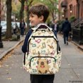 thumbnail image 6 of FUIALDOLG Musical Note Pattern Padded Breathable Straps Book Bag for School Travel, Waterproof Multi-Pocket 600D Polyester School Bookbag, 6 of 10