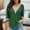 Green, variant on Abtuhar Women 3/4 Sleeve Tops Solid V Neck Regular Hem Light Fabric Fall Shirts