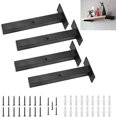 thumbnail image 1 of 4PCS Metal Shelf Brackets Wall Shelf Brackets Wall Shelf Brackets Retro Wall Shelf Bracket T Shape 20cm Floating Shelf Bracket Black Floating Shelf Brackets with Screws, 1 of 5