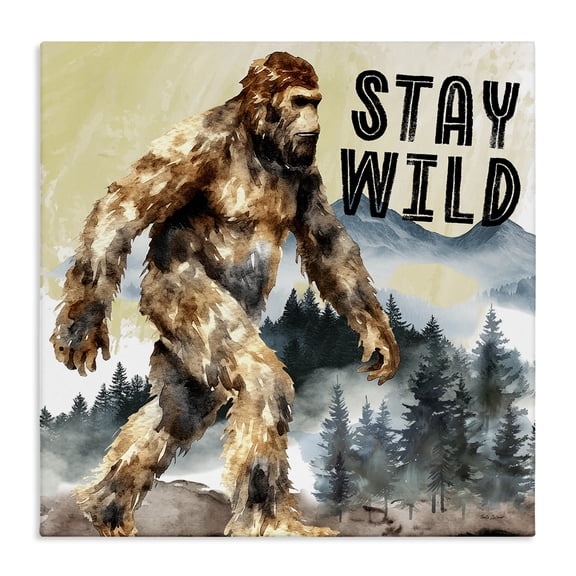 Stupell Industries Eclectic Stay Wild with Mythical Monster Canvas Art, 17 x 17, by Nicole DeCamp