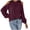 Red, variant on Womens Ruffle Mock Neck Tops Cold Shoulder Puff Long Sleeve Blouses Elegant Solid Color Shirts Black S