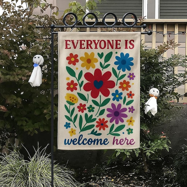 ViciArt Inclusive Garden Flag – 36”x60” Floral Welcome Banner, Bright Ally Yard Decor, Outdoor Sign
