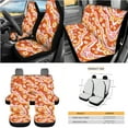 thumbnail image 3 of Yuyamidu Flower Car Seat Cover for Women Orange Steering Wheel Cover Seat Belt Strap Pad Trash Bag Hanging Storage Bag Rearview Mirror Accessory Cup Holder Key Chain 15 Pieces, 3 of 7