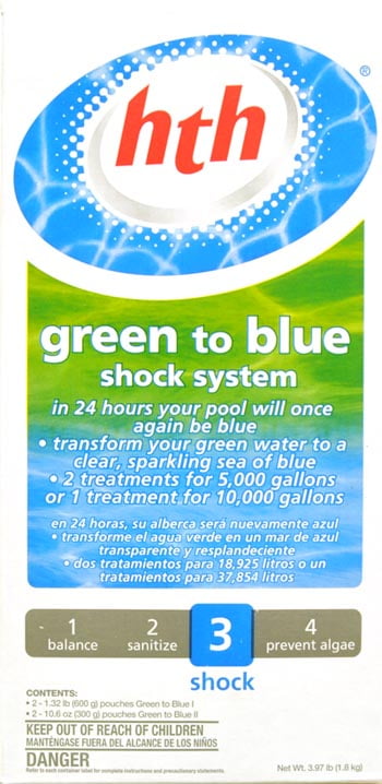 hth pool shock super green to blue shock system kit 52009