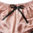 thumbnail image 3 of Women's Sleepwear 4pcs Floral Lace Trim Satin Cami Pajama Set with Robe Pink 4pcs M, 3 of 6