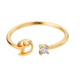thumbnail image 4 of Kkkded Finger Ring Adjustable Electroplated Alphabet 26 - Letter Geometric Finger Ring - for Women, 4 of 7