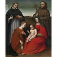 thumbnail image 2 of Biagio Pupini 12x14 Gold Ornate Wood Frame and Double Matted Museum Art Print Titled - Madonna and Child with Saints, 2 of 4