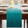 thumbnail image 3 of Table Runners 70 Inches Long Dress Scarves, Teal Ombre Farmhouse Coffee/Dining/Kitchen Table Decor, Holiday Table Runner, Contemporary Gradient Abstract Art 13x70 Inch, 3 of 9