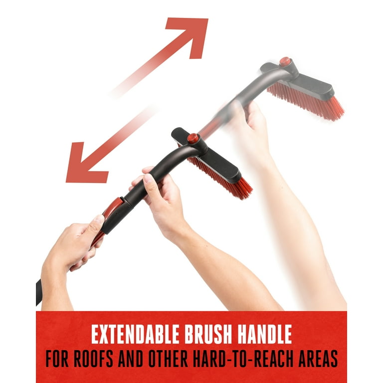 BDK Motor Trend Ice Sc With Extendable Handle And Rotating Brush Head - Tough Rubber Grip Snow Brush/Broom/Frost Remover For Car And Truck Windshields/ Mirrors, Winter Storm Survival Kits