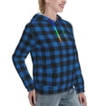thumbnail image 2 of Yiaed Blue Black Plaid Print Womens Casual Hoodies Crew Neck Long Sleeve Sweatshirts With Pocket Pullover Tops Women's Hooded Sweatshirt-Medium, 2 of 5