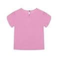 thumbnail image 4 of Gamivast Girls Cotton Linen T Shirts Summer Crewneck Petal Short Sleeve Shirts Loose Fit Cute Shirt Lightweight Flowy Solid Color Casual Tops Pink 10-12 Camiseta De Para Niños My Orders, 4 of 5
