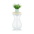 thumbnail image 2 of ASIAN HOME Beautiful White PVC Board Flower Plant and Vase Stand Display with Intricate Carvings and Gold Ornate Floral Nonslip Mat, Waterproof for Indoor and Outdoor Use (27.5" H x 12" W), 2 of 5