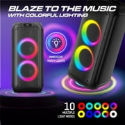 PHILIPS Bluetooth Party Speaker, 120W Battery-Powered Sound System with Portable Handle, FM Radio & LED Lights