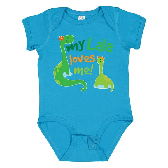 Inktastic My Lala Loves Me Grandson Dinosaur Boys Baby Bodysuit
