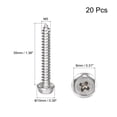 thumbnail image 2 of Phillips Hex Washer Self Tapping Screws, M5 x 35mm 304 Stainless Steel Hex Flange Sheet Metal Screw 20pack, 2 of 4