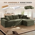thumbnail image 5 of Lunale Small Modular Sectional Sofa with Movable Chaise, L-Shaped Boneless Cloud Couch for Living Room, Green (Right Facing Chaise), 5 of 9
