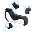 thumbnail image 5 of Yoga Chaise Lounge Chair for Stretching Relaxation Exercise, Ergonomic S Curved Chaise Lounge, Modern Faux Leather Curved Chaise Lounge for Bedroom, Living Room (Black & White), 5 of 5