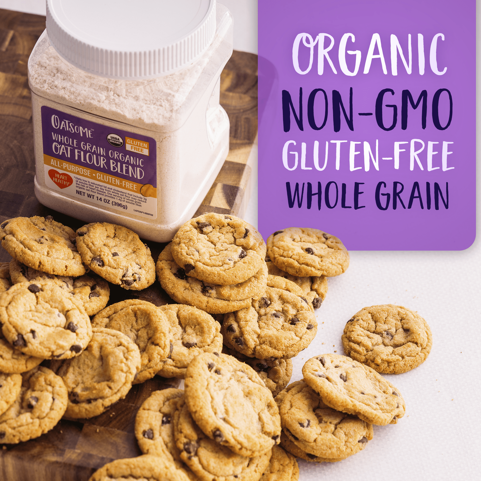 Oatsome Organic Oat Flour Blend, Gluten-Free, 14oz