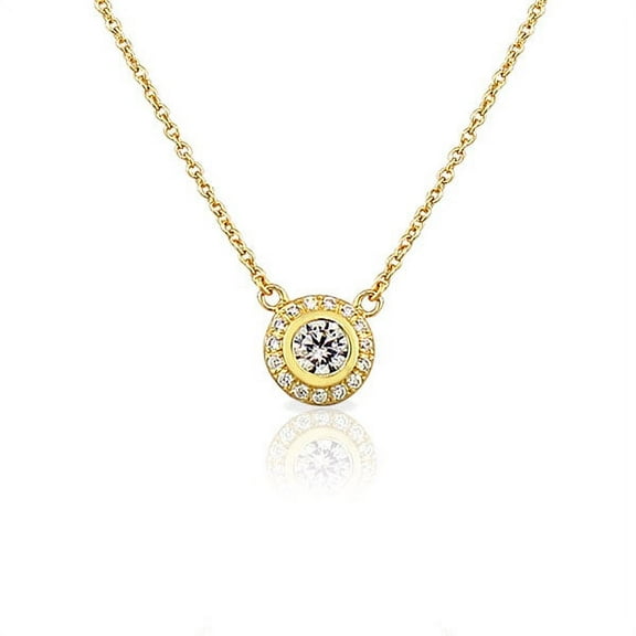 925 Sterling Silver White Clear CZ Womens Pendant Necklace