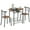 Black, Brown, variant on 3 Pieces Dining Set, Bistro Table Set with Metal Frame and Shelf Storage, Contemporary Bar Table Set, Couple Wooden Table and 2 Chairs Set for Cafe/Breakfast Nook/Kitchen, Space Saving, JA1537