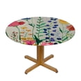 thumbnail image 3 of WYYP Flowers Round Tablecloth Waterproof 100% Polyester Fiber Table Decoration White, 3 of 8