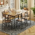 thumbnail image 2 of Dining Table Set for 4-6 People, Adjustable Kitchen Table Length with 6 Chairs, Retro, 2 of 6