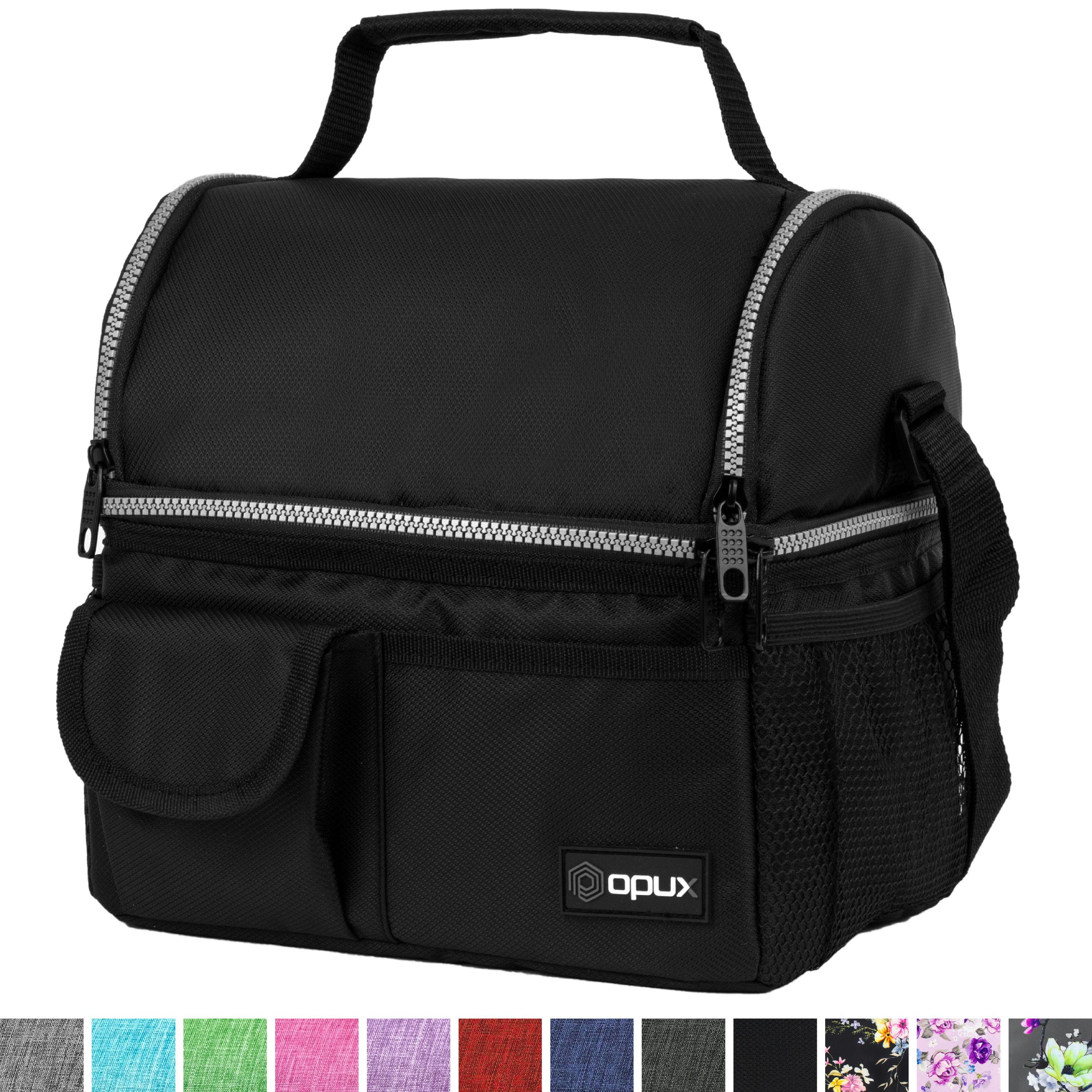 OPUX Insulated Dual Compartment Lunch Bag for Men, Women | Double Deck Reusable Lunch Pail