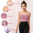 thumbnail image 4 of TFixol Sujetador deportivo para mujer con tirantes cruzados y espalda en U acolchada extraíble, 4 of 8