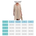 thumbnail image 4 of Femmes Robe d'Été à Manches Courtes, Robes Décontractées de Couleur Unie, Femmes Robe Décontractée V Cou Mini Robe Courte Femmes Ouvrir le Dos, 4 of 6