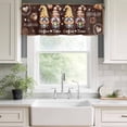 thumbnail image 3 of Farmhouse Coffee Time Rod Pocket Curtain Valance, Vintage Gnomes Desserts Brown Plaid Farmhouse Window Valance for Living Room, Bedroom, Kitchen 54"W x 18"L, 3 of 9