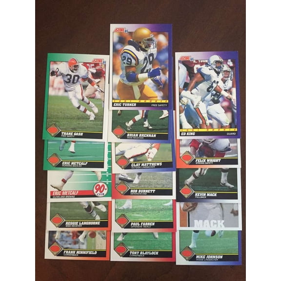 1991 Score Football Cleveland Browns Team Set MINT