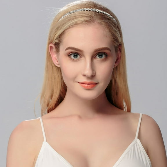 STRANDCHIC 1pc Hair Jewels for Women Silver Rhinestone Wedding Accessory Elegant