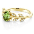 thumbnail image 5 of Gem Stone King 18K Yellow Gold Plated Silver 1.11 Ct Oval Green Peridot Greek Olive Vine Branch Engagement Ring, 5 of 7