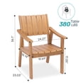 thumbnail image 3 of Wingyz Outdoor Armchair Set of 2 Plastic Dining Chairs Outdoor Restaurant Patio Chairs, Wood Color, 3 of 8