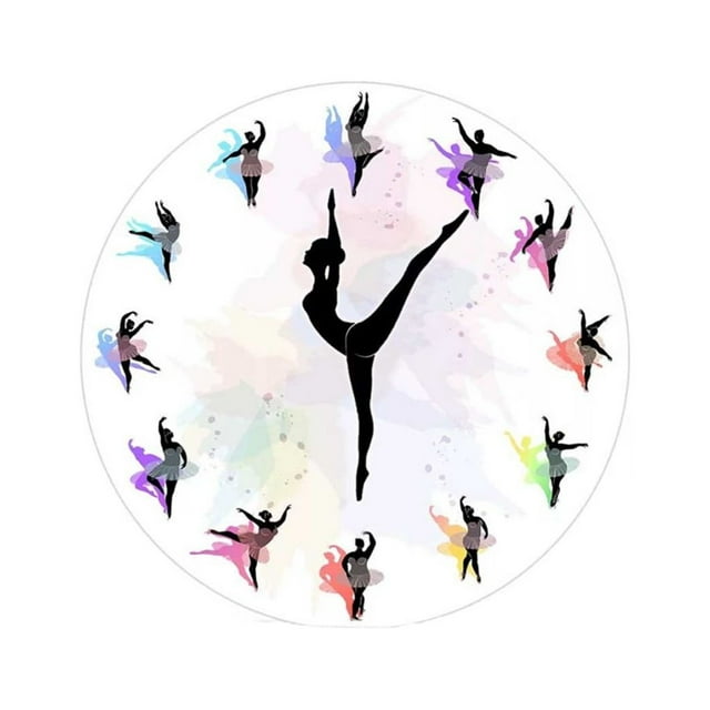 Unatoiry Timeless For Decoration Round Music Keyboard Wall Clock Elegant Piano Key Clock Silent Unique Style Ballet 4 1Set