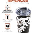 thumbnail image 3 of Cow Print Skinny Tumbler With Lid and Straw - 20 oz Insulated Stainless Steel Travel - Cup Cow Stuff Accessories Decor - Double Wall Coffee Mug - Birthday Gifts for Mom, Sister, Friends, Women, 3 of 6