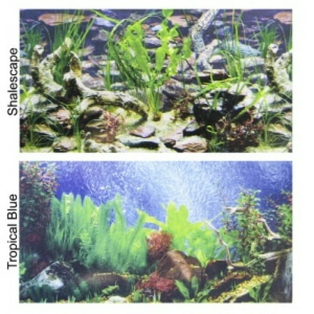 Penn Plax Double-Back Aquarium Background - Tropical Blue / Shalescape 24\