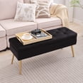 thumbnail image 6 of Storage Bench-Entryway Bench,Ottoman for Bedroom End of Bed,Modern Velvet Benche Bedroom Benches for Foot of Bed,Upholstered Bench with Golden Legs 40" Black, 6 of 6
