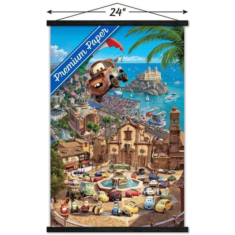 Disney Pixar Cars 2 - Triptych 3 Wall Poster with Wooden Magnetic