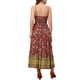 thumbnail image 3 of INSPIRAR CHIC Vestido Maxi Sin Mangas de Tirantes Espagueti con Volantes de Flores Bohemias L Rojo, 3 of 5
