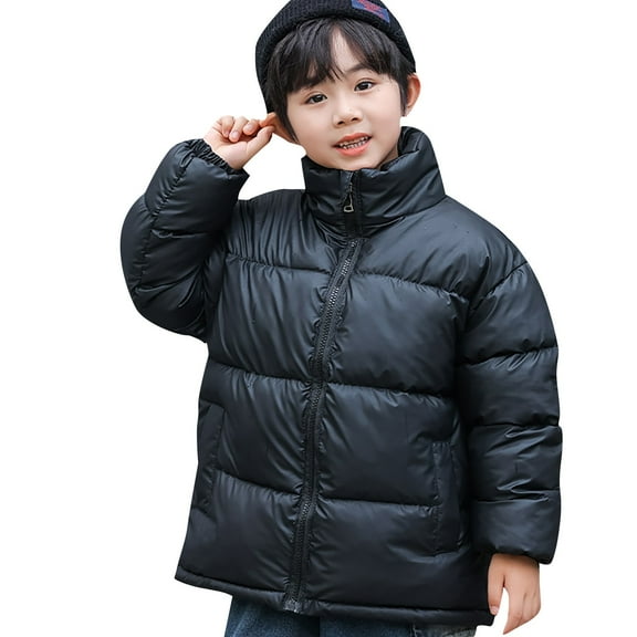 YunPes Boys Waterproof Puffer Jacket Windproof Warm Long Sleeve Full Zip Quilted Padded Winter Coat Kids Outdoor Outerwear