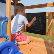 Backyard Discovery Bay Pointe Cedar Wood Swing Set, Slide, Play Deck, Rock Wall Ladder