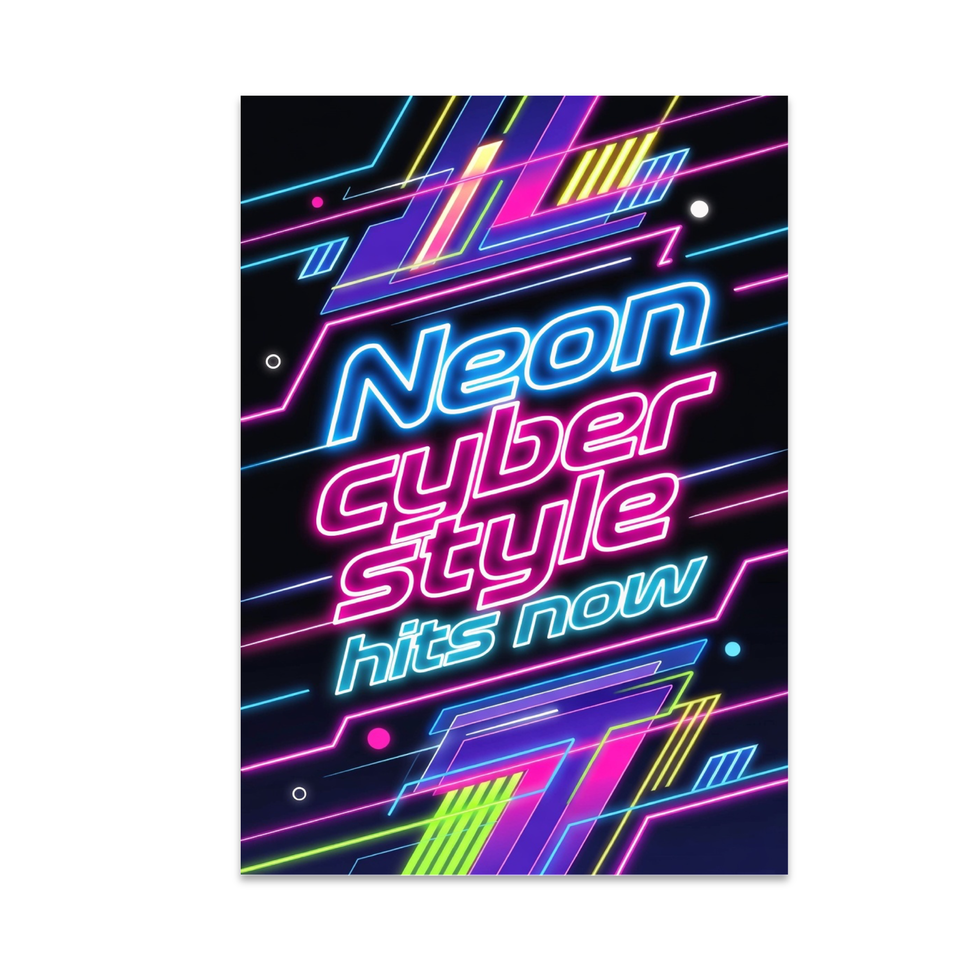 Neon Cyber Style Hits Now - Tech Enthusiast - 13x19 Poster Print