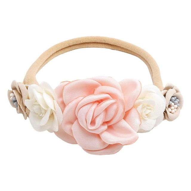 Floral Headwear, Accesorios cabello suaves y elásticos Flower Hair Band para bebés, recién nacidos, cumpleaños, fiestas, Estilo I Yotijar Diadema floral para el cabello