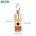 thumbnail image 3 of Uxcell 2-Pack Air Compressor Pressure Release Safety Valve, 1/4" NPT Male 200 PSI Brass Threaded Automatic Air Vent Valve, 3 of 5