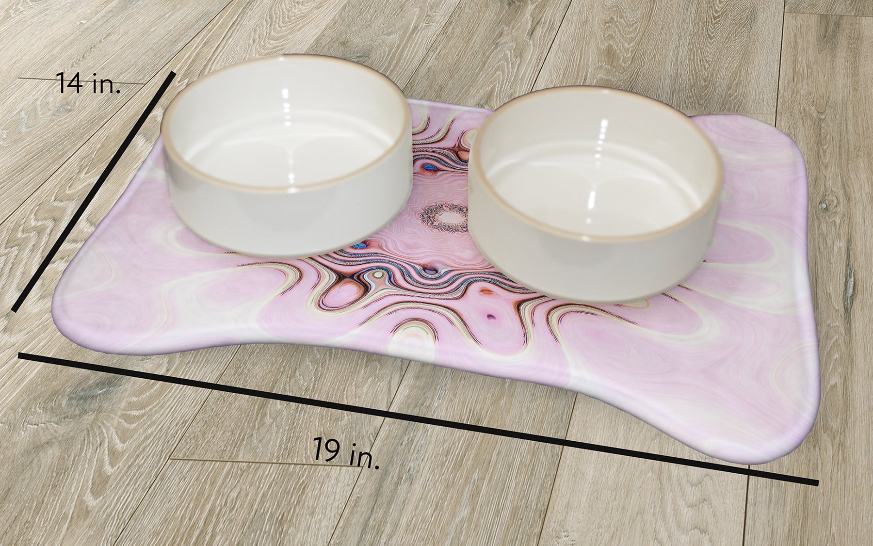 Simply Daisy Blush Flower Bone Shape Pet Feeding Mat for Dogs