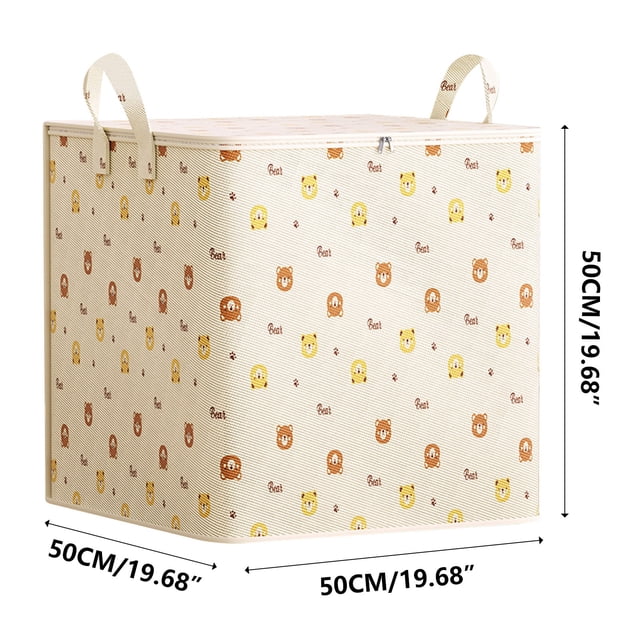 Fiudx Bolsa de Almacenamiento con Forma de Oso, Organizador de Colchas de Gran Capacidad, Asa Reforzada, Ideal para El Hogar y Mudanzas, Material Higiénico, Lona, 50 X 50 X 50 Cm.